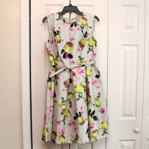Bright floral a-line dress